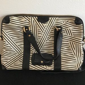 Henri Bendel classic striped laptop bag